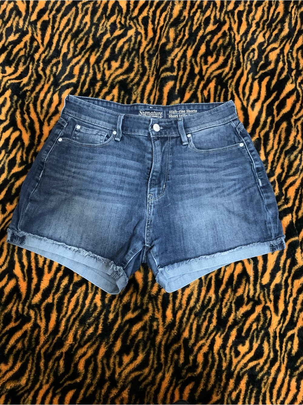 Signature by Levi Strauss Blue High-Rise Jean Shorts